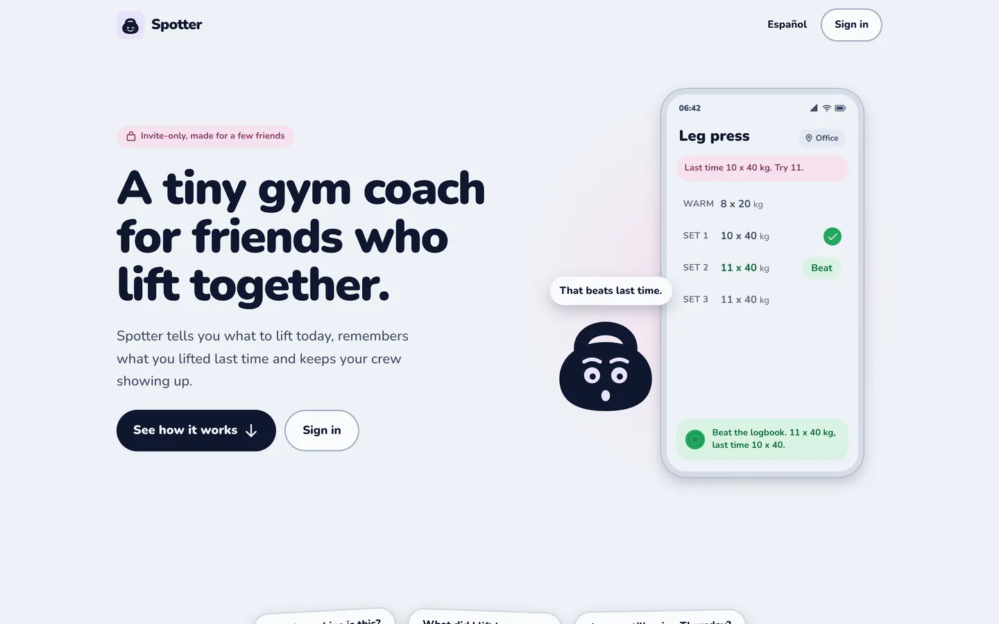 Homepage of Spotter